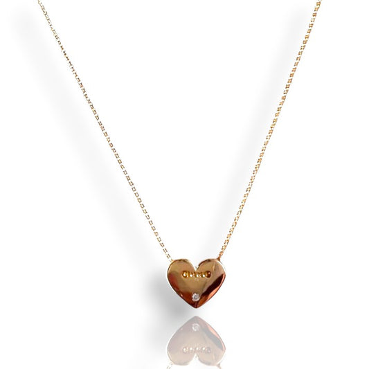 Hailey Heart Necklace With Cubic Zirconia Detail